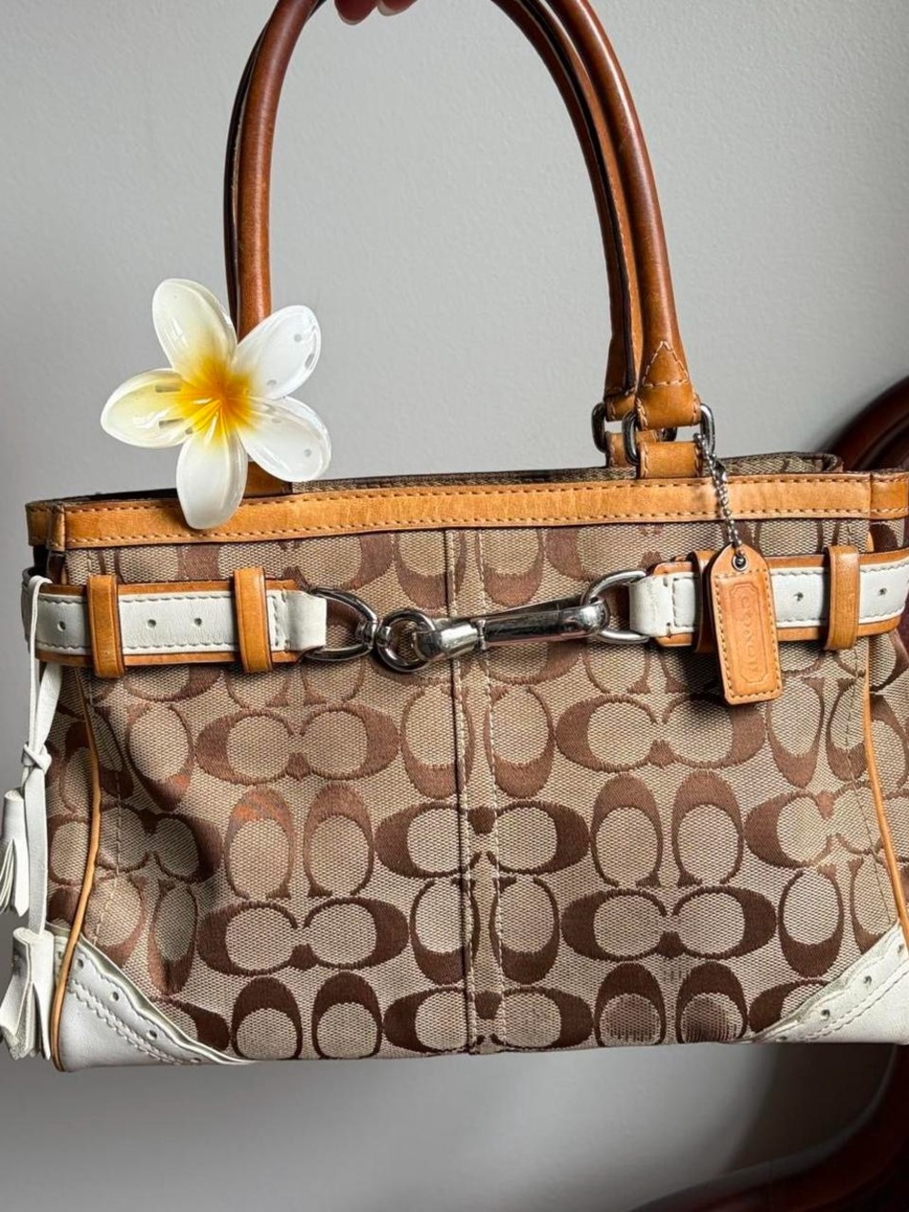 Coach Signature Jacquard Hampton Satchel Bag Y2K
